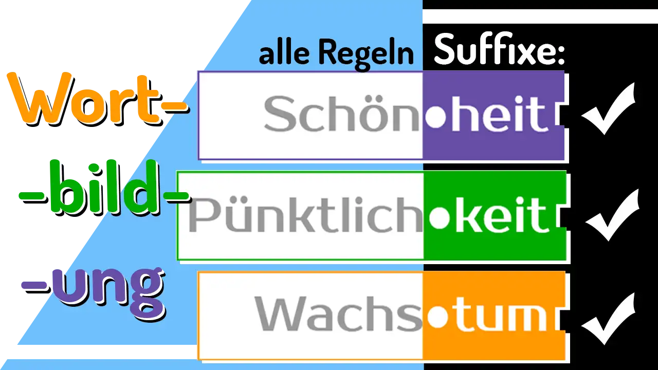 Ableitungssuffixe '-heit', '-keit', '-tum' alle Regeln